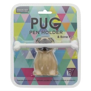 Paladone Pug Pen Holder and Bone Pen Black Ink Dog Lover Pen Stand Dog Stand NWT